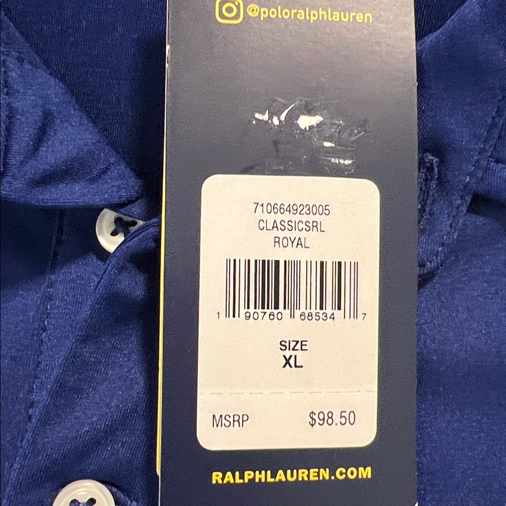 Polo Ralph Lauren Men's Short Sleeve Royal Blue Shirt Size XL - Picture 10 of 11